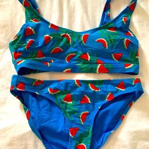 Old Navy royal blue watermelon 2 piece swimsuit.